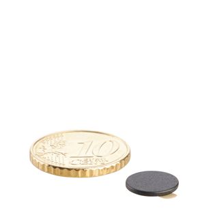 Disc magnets neodymium, self-adhesive 10 mm x 1 mm  | black  | 3M 467 