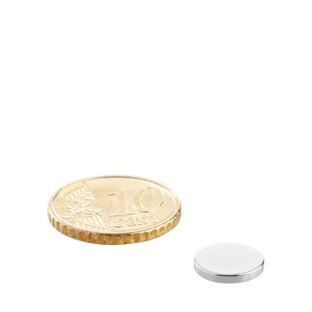 Disc magnets neodymium 10 mm x 1,5 mm | N35, axial (parallel to the height)