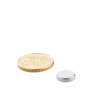 Disc magnets neodymium 10 mm x 2,5 mm | N35, axial (parallel to the height)