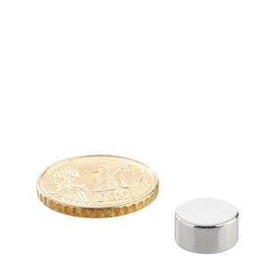 Disc magnets neodymium 10 mm x 5 mm | N35, axial (parallel to the height)