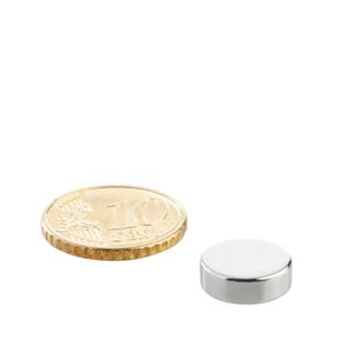 Disc magnets neodymium 12 mm x 4 mm | N45, axial (parallel to the height)