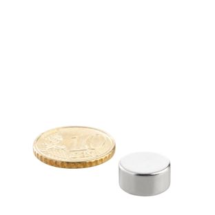 Disc magnets neodymium 12 mm x 6 mm | N45, axial (parallel to the height)