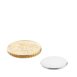 Disc magnets neodymium 15 mm x 1 mm | N35, axial (parallel to the height)