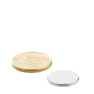 Disc magnets neodymium 15 mm x 1,5 mm | N35, axial (parallel to the height)
