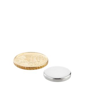Disc magnets neodymium 15 mm x 2,5 mm | N35, axial (parallel to the height)