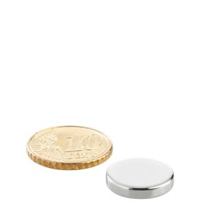 Disc magnets neodymium 15 mm x 3 mm | N35, axial (parallel to the height)