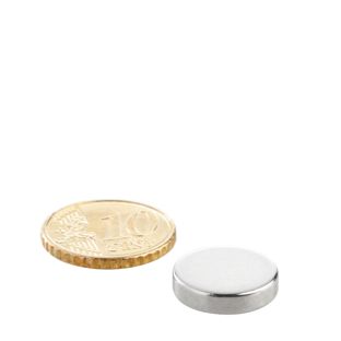 Disc magnets neodymium 15 mm x 3,5 mm | N35, axial (parallel to the height)