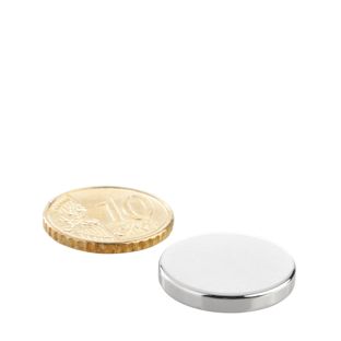 Disc magnets neodymium 20 mm x 3 mm | N35, axial (parallel to the height)