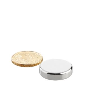 Disc magnets neodymium 20 mm x 5 mm | N42, axial (parallel to the height)