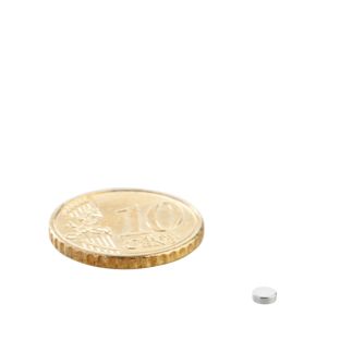 Disc magnets neodymium 3 mm x 1 mm | N48, axial (parallel to the height)