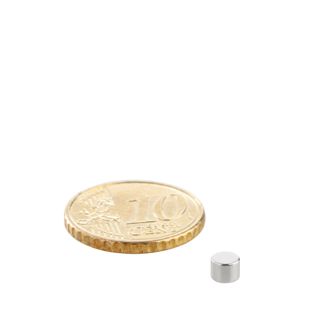 Disc magnets neodymium 4 mm x 3 mm | N35, axial (parallel to the height)