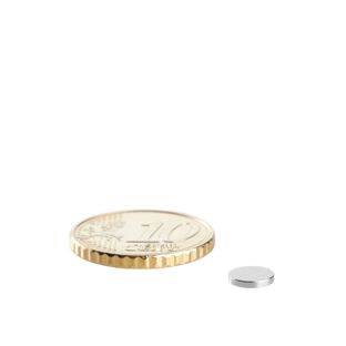 Disc magnets neodymium 6 mm x 1 mm | N45, axial (parallel to the height)