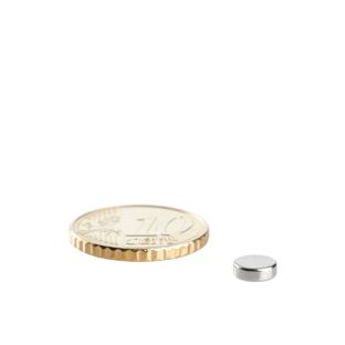 Disc magnets neodymium 6 mm x 2 mm | N35, axial (parallel to the height)