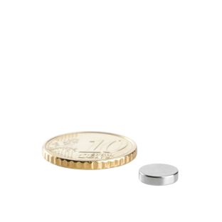 Disc magnets neodymium 8 mm x 2 mm | N45, axial (parallel to the height)