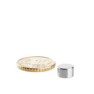 Disc magnets neodymium 8 mm x 5 mm | N45, axial (parallel to the height)
