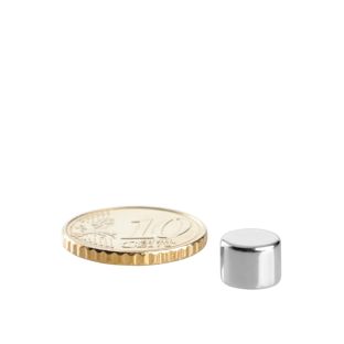 Disc magnets neodymium 8 mm x 6 mm | N52, axial (parallel to the height)