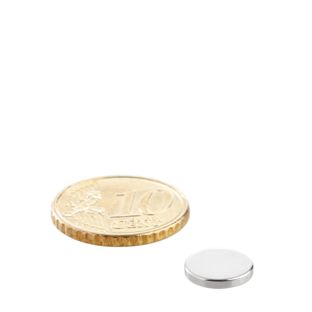 Disc magnets neodymium 9,5 mm x 1,5 mm | N35, axial (parallel to the height)