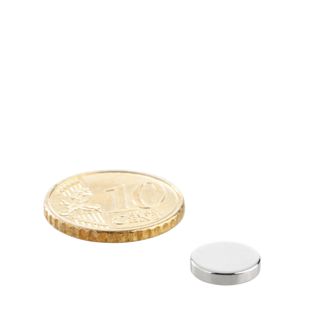 Disc magnets neodymium 9,5 mm x 2 mm | N35, axial (parallel to the height)