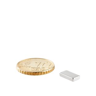 Kvádrové magnety z neodymu, poniklované 10 x 5 mm  | 2 mm