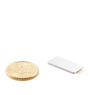 Block magnets neodymium, self-adhesive, nickel-plated 20 x 10 mm  | 1 mm