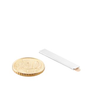 Block magnets neodymium, self-adhesive, nickel-plated 30 x 5 mm  | 1 mm