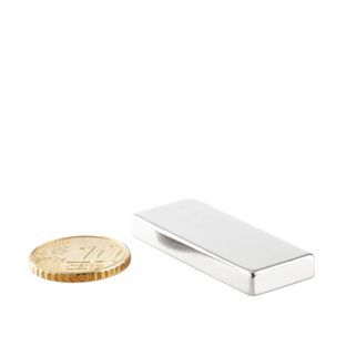 Block magnets neodymium, nickel-plated 40 x 15 mm  | 5 mm