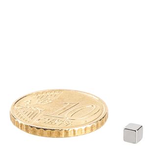 Cube magnets neodymium, nickel-plated 3 x 3 x 3 mm
