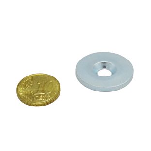 Metal disc with bore and counterbore 34.5 mm