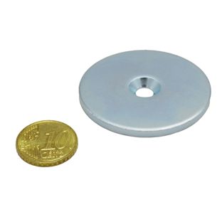 Metal disc with bore and counterbore 45 mm