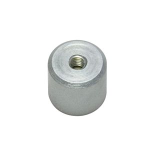 AlNiCo deep pot magnets with internal thread 21 mm | silver 