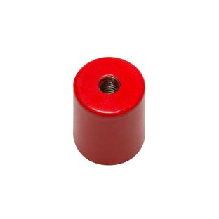 AlNiCo deep pot magnets with internal thread 12.5 mm | red 