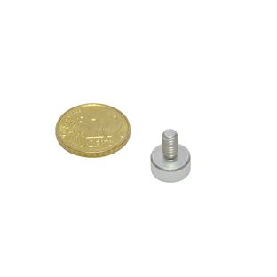 Neodymium pot magnets with thread 10 mm | M4x8 mm 