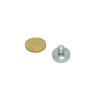 Neodymium pot magnets with thread 16 mm | M6x8 mm 