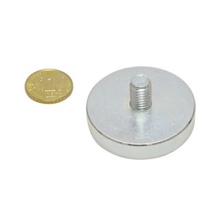 Neodymium pot magnets with thread 40 mm | M8x12 mm 