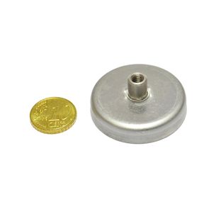 Ferrite pot magnets with socket screw 40 mm | 16.5 mm | ferrite|stainless steel 