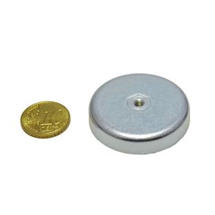 Ferrite pot magnets with internal thread 40 mm | M4  | 8 mm