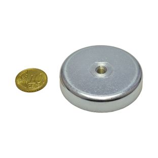 Ferrite pot magnets with internal thread 50 mm | M6  | 10 mm