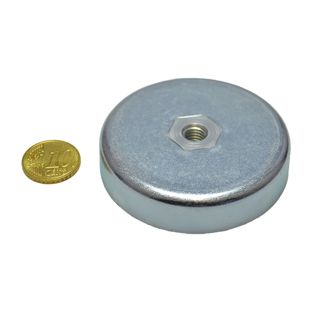Ferrite pot magnets with internal thread 63 mm | M8  | 14 mm