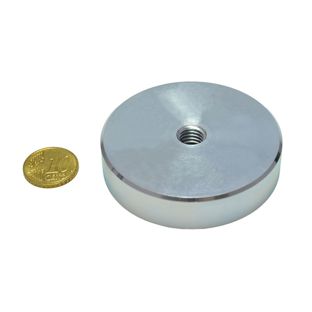 Neodymium pot magnets with internal thread 63 mm