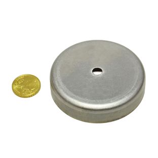 Ferrite pot magnets with cylinder bore 63 mm | ferrite|stainless steel 