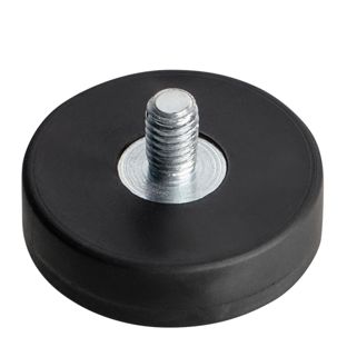 Pogumované magnety se závitem černá  | 22 mm | M4x6,5 mm 