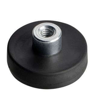 Pogumované magnety se závitovým pouzdrem černá  | 22 mm | M4 