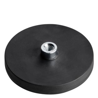 Rubber-coated magnets with socket screw black  | 43 mm | M4 