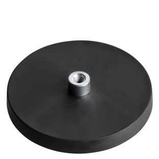 Pogumované magnety se závitovým pouzdrem černá  | 66 mm | M5 