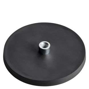 Rubber-coated magnets with socket screw black  | 88 mm | M8 