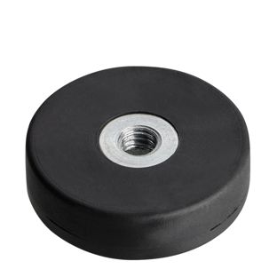 Pogumované magnety s vnitřním závitem černá  | 22 mm