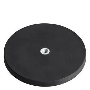 Pogumované magnety s vnitřním závitem černá  | 88 mm