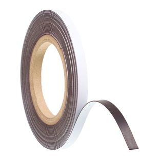 Coloured magnetic tape 10 mm | white  | 10 m | 0.85 mm