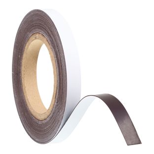Coloured magnetic tape 15 mm | white  | 10 m | 0.85 mm