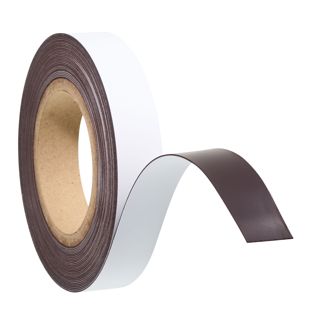 Coloured magnetic tape 25 mm | white  | 10 m | 0.85 mm